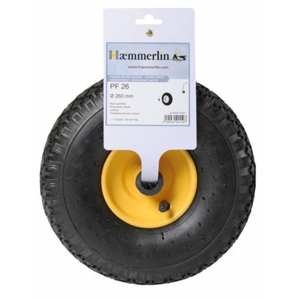 Roue Gonflée Haemmerlin PF 26 Ø 260 mm pour Diable - 309011901