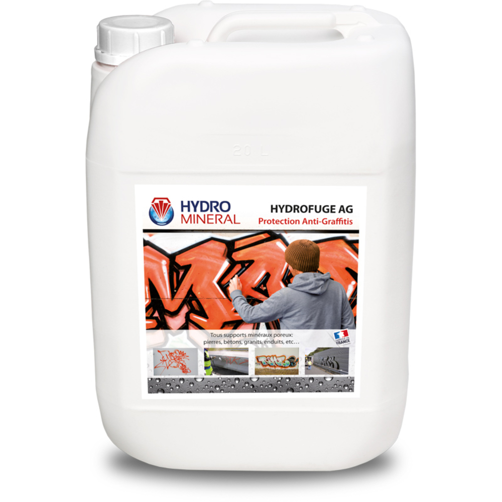 Produit organique décapant Graphittis et Tags AG hydrofuge  tous supports 20 Kg HYDRO MINERAL - AG20