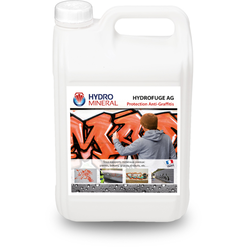 Produit organique décapant Graphittis et Tags AG hydrofuge  tous supports 5 Kg HYDRO MINERAL - AG5