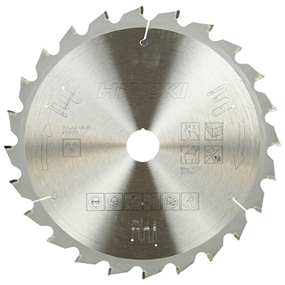 Lame de scie pour bois 255 x 30 x 1,8 mm, 24 dents - HIKOKI - 4100023