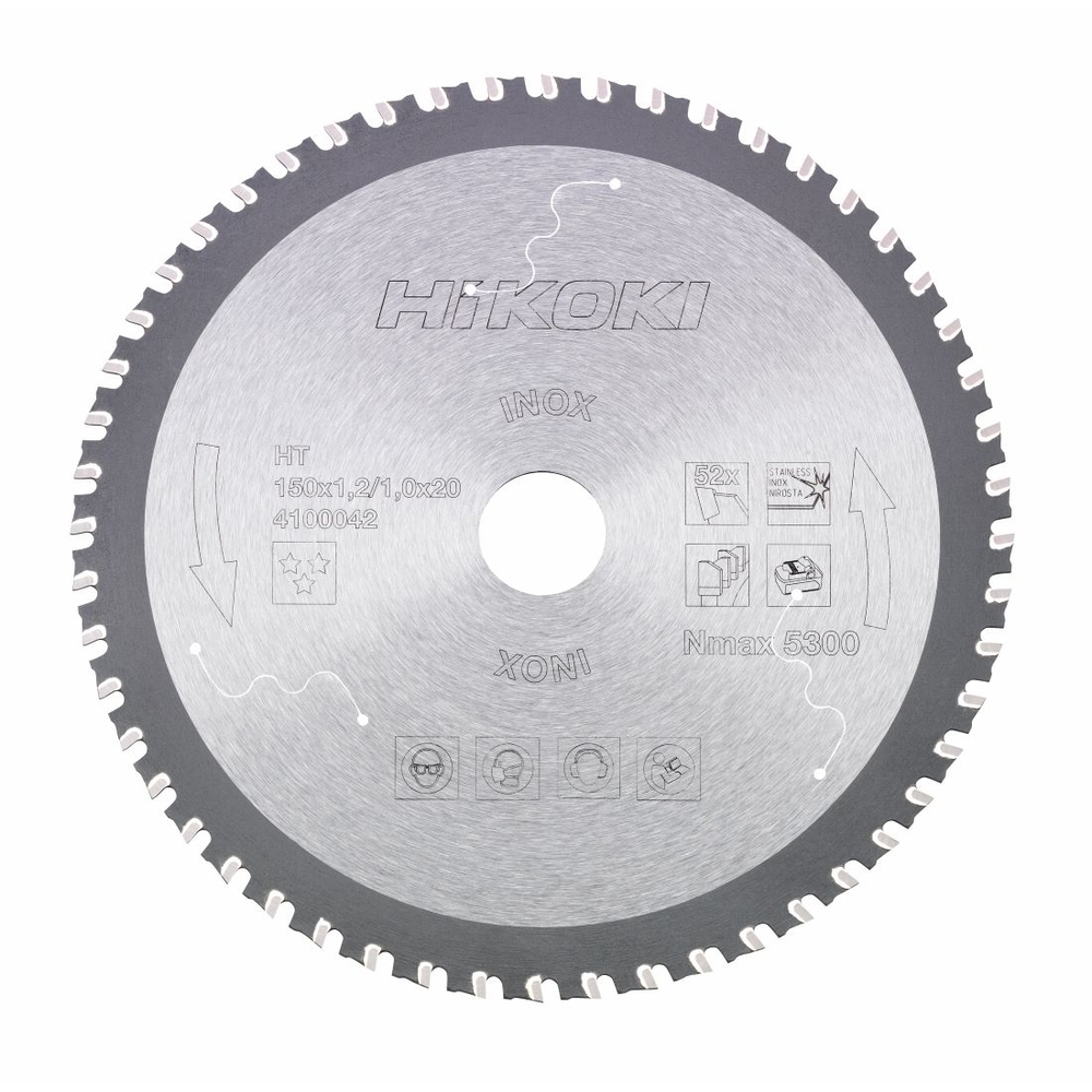 Lame de scie TCT 150 x 20 Z52 spéciale inox - HIKOKI - 4100042