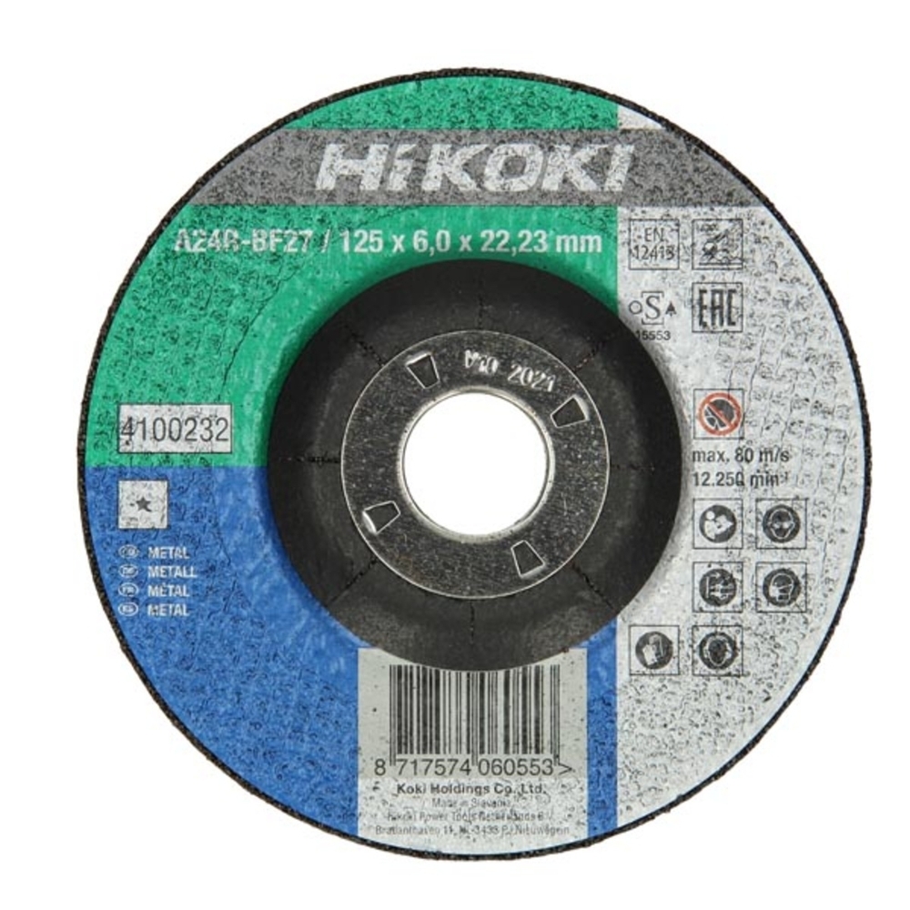 Disque de meulage pour métal 230x6 mm concave - HIKOKI - 4100235