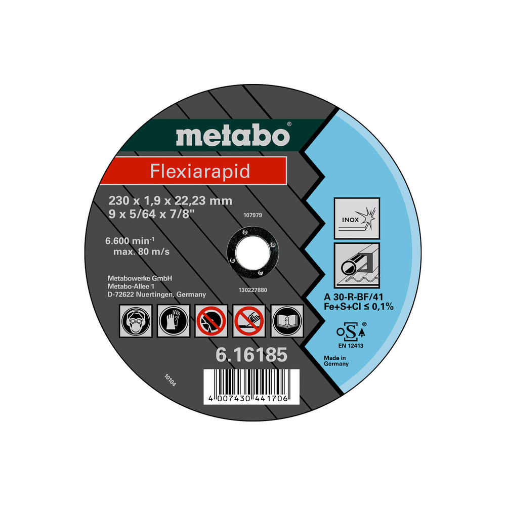 Flexiarapid 125 x 1,6 x 22,23 inox, TF 41 - METABO - 616182000