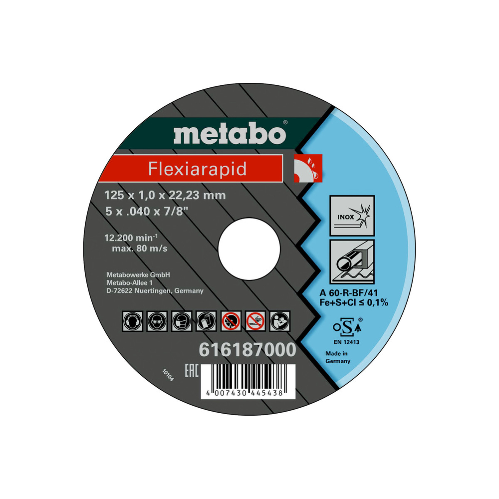 Flexiarapid 12 5 x1,0 x 22,23 inox, TF 41 - METABO - 616187000