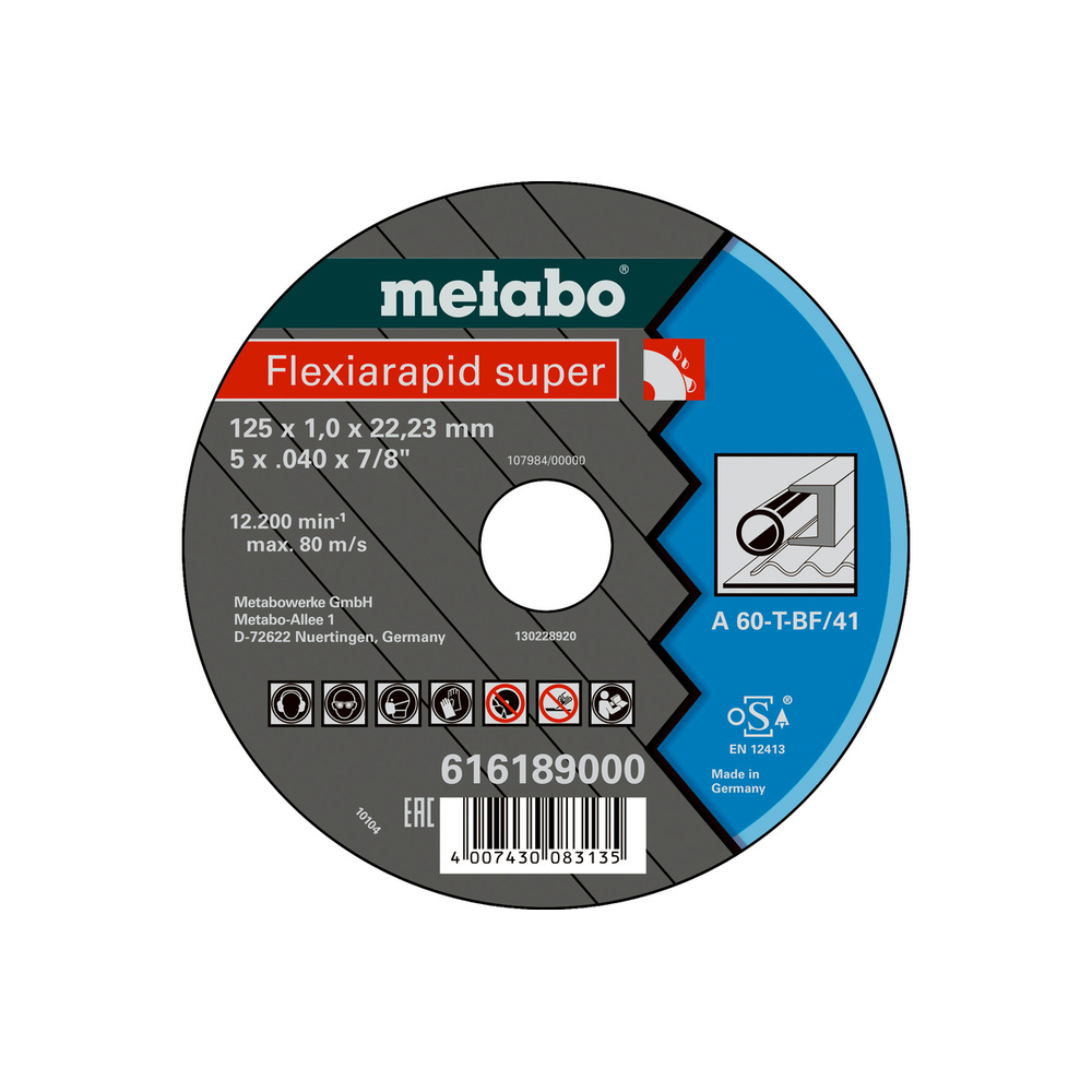 Flexiarapid super 125 x 1,0 x 22,23 acier, TF 41 - METABO - 616189000