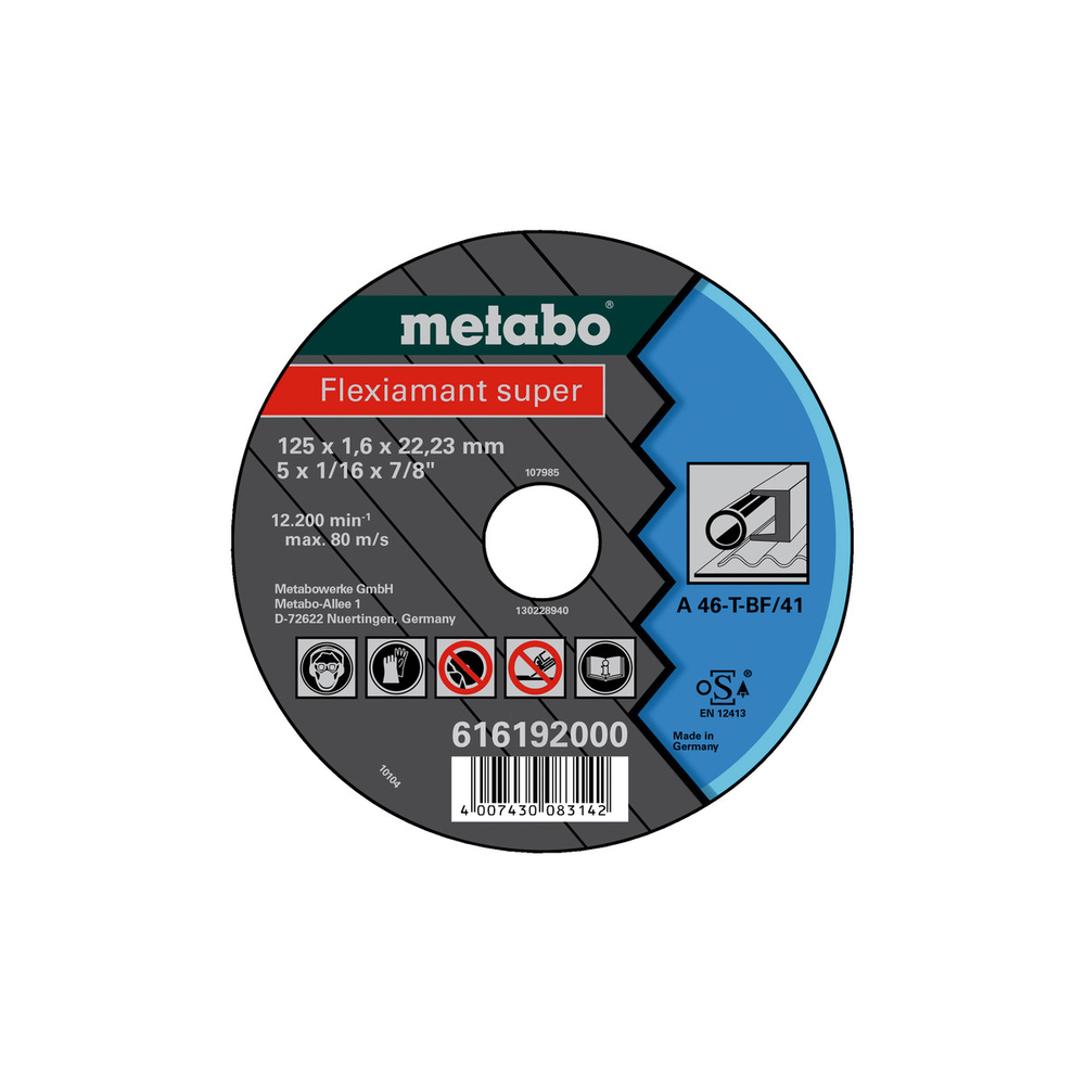 Flexiarapid super 125 x 1,6 x 22,23 acier, TF 41 - METABO - 616192000