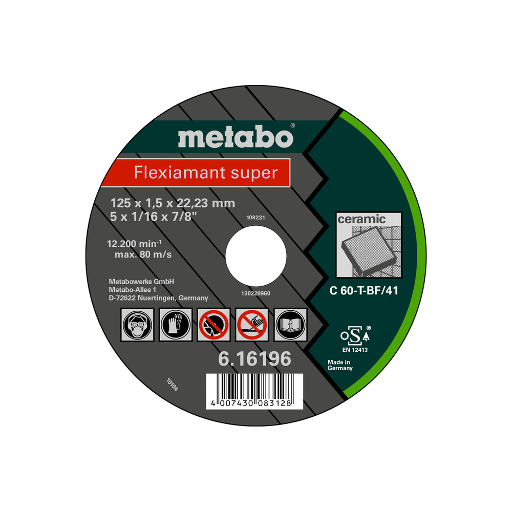 Flexiamant super 115 x 1,5 x 22,2 céramique,TF41 - METABO - 616195000