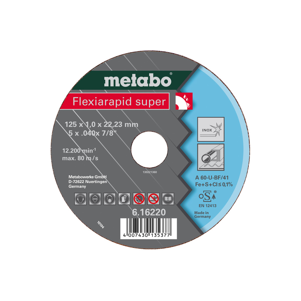 Flexiarapid super 125 x 0,8 x 22,23 inox, TF 42 - METABO - 616209000