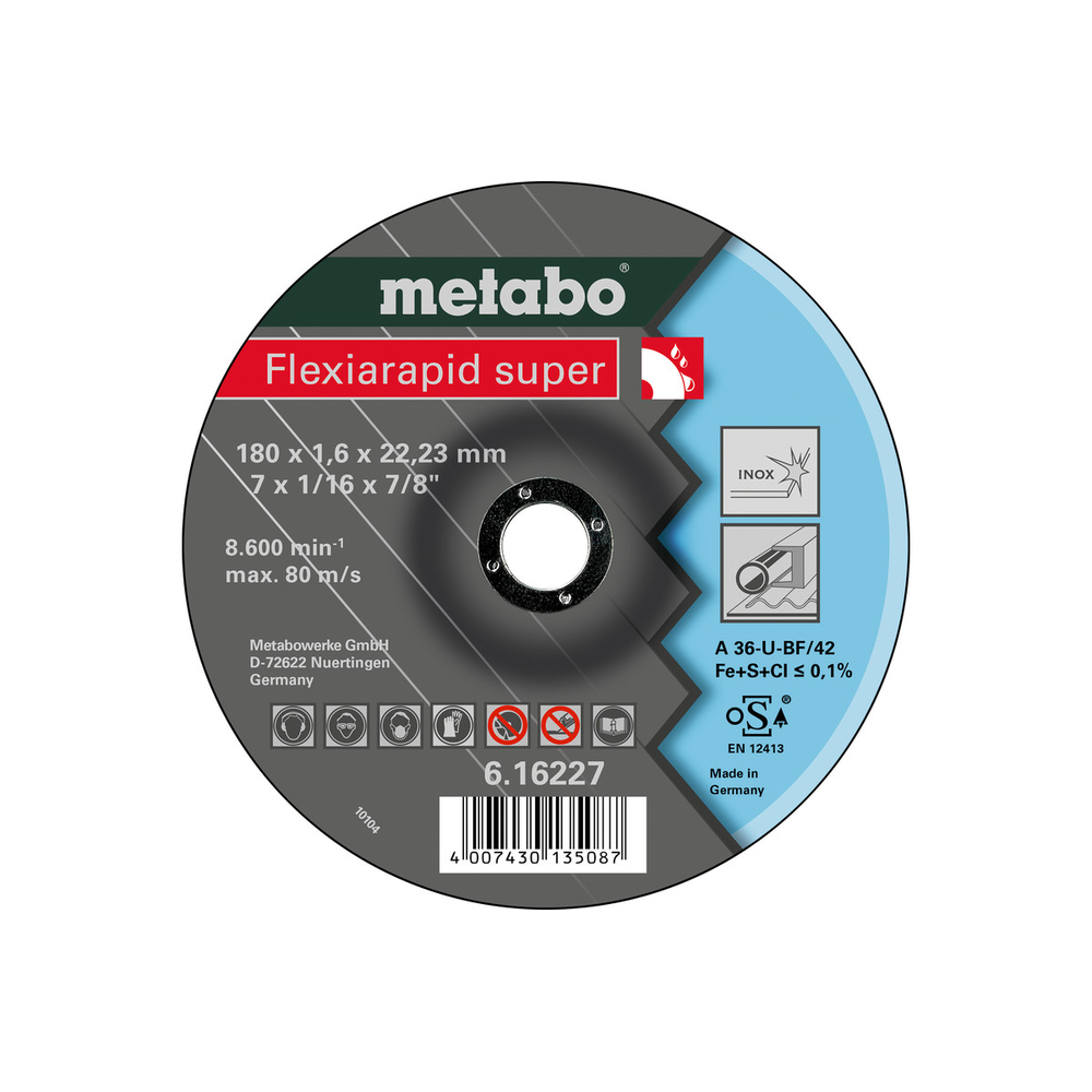 Flexiarapid super 180 x 1,6 x 22,23 inox, TF 42 - METABO - 616227000