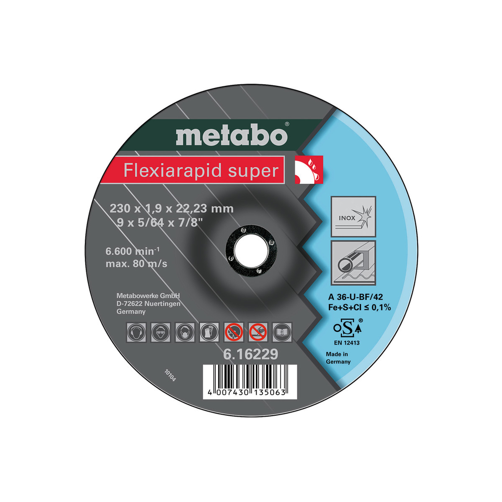 Flexiarapid super 230 x 1,9 x 22,23 inox, TF 42 - METABO - 616229000