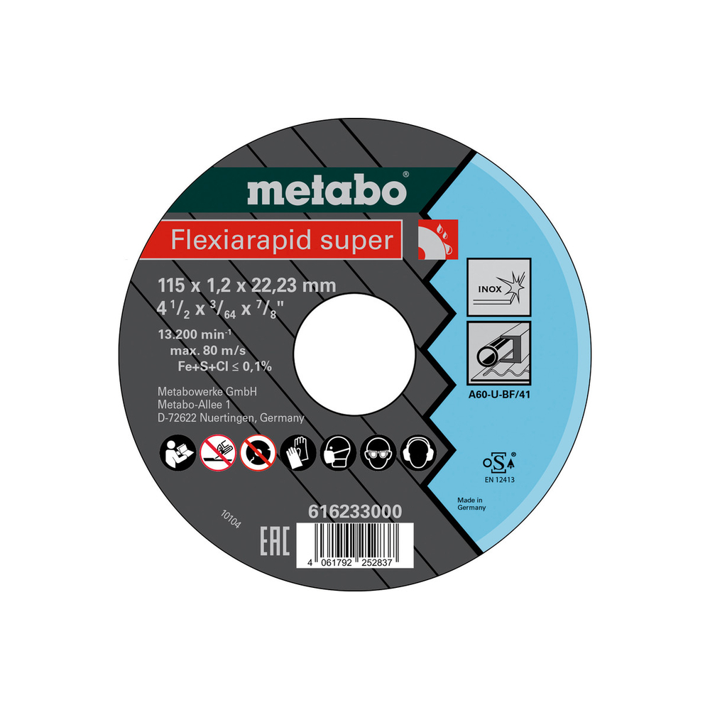Flexiarapid super 115x1,2x22,23 Inox, TF 41 - METABO - 616233000