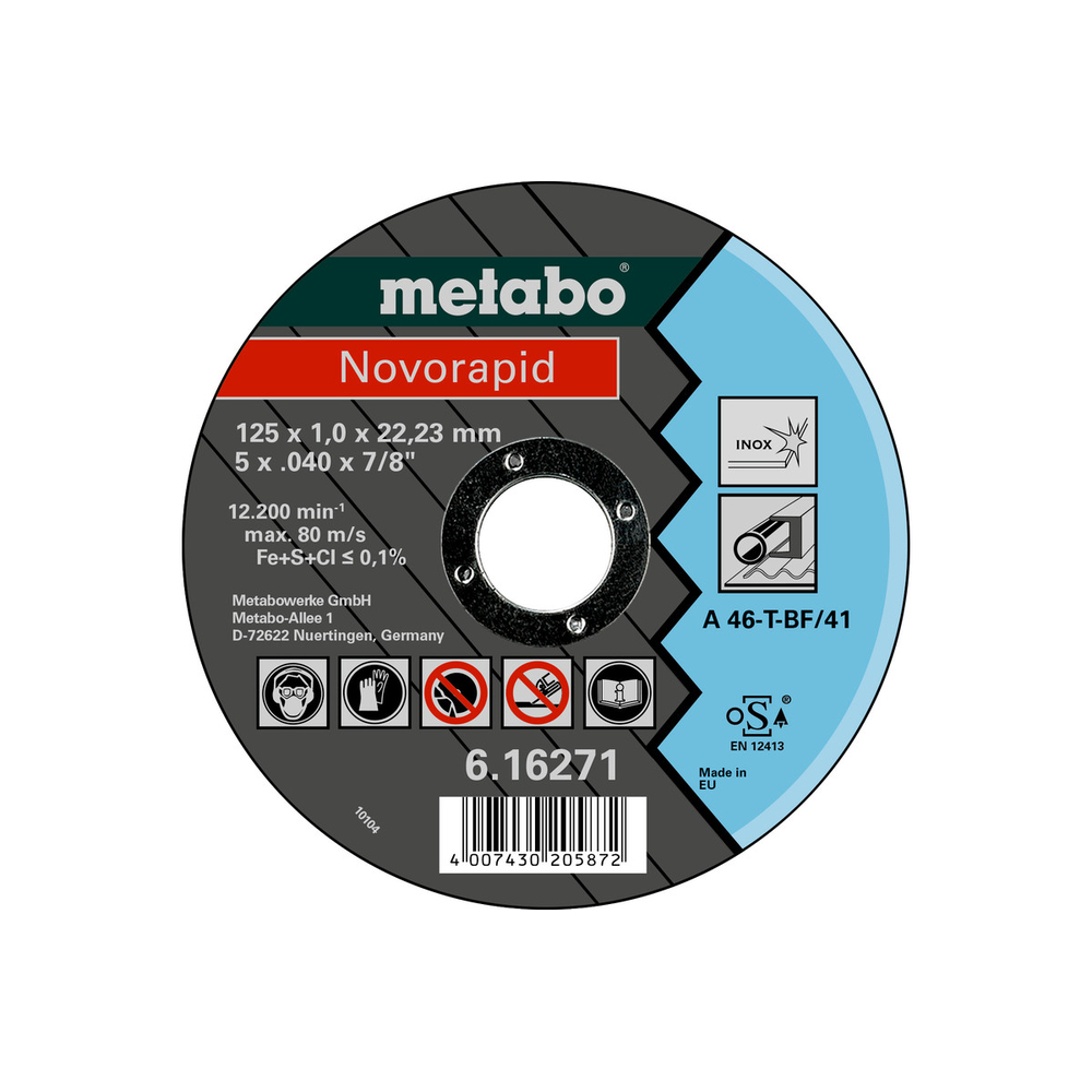 Novorapid 125 x 1,0 x 22,23 inox, TF 41 - METABO - 616271000
