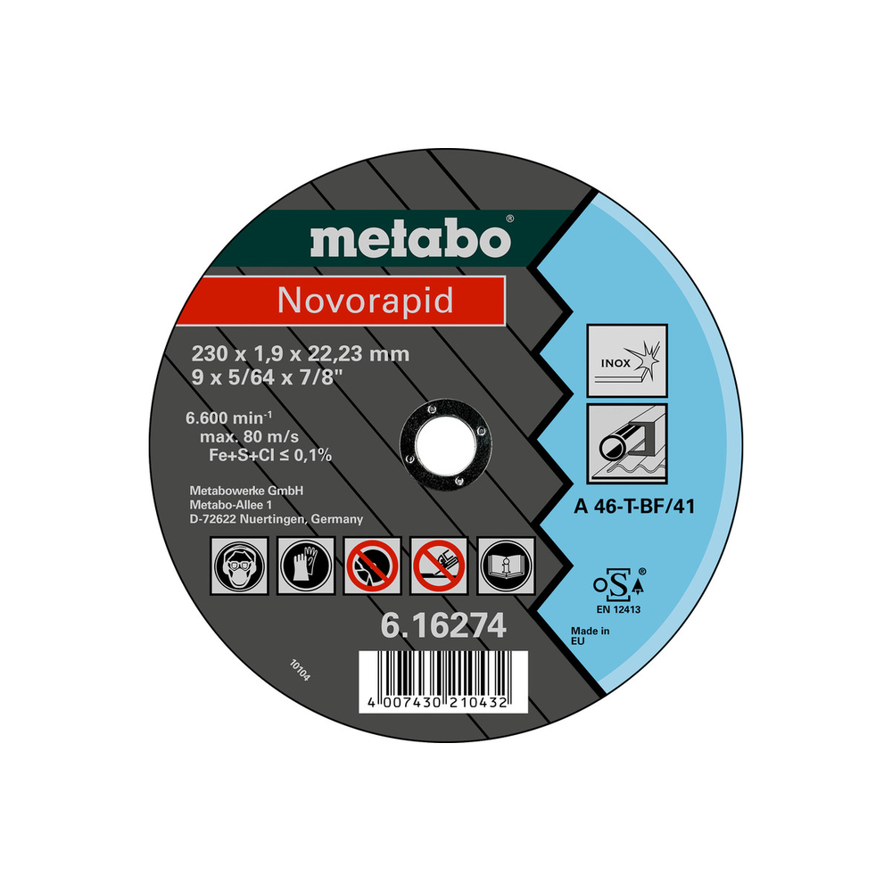 Novorapid 180 x 1,5 x 22,23 inox, TF 41 - METABO - 616273000