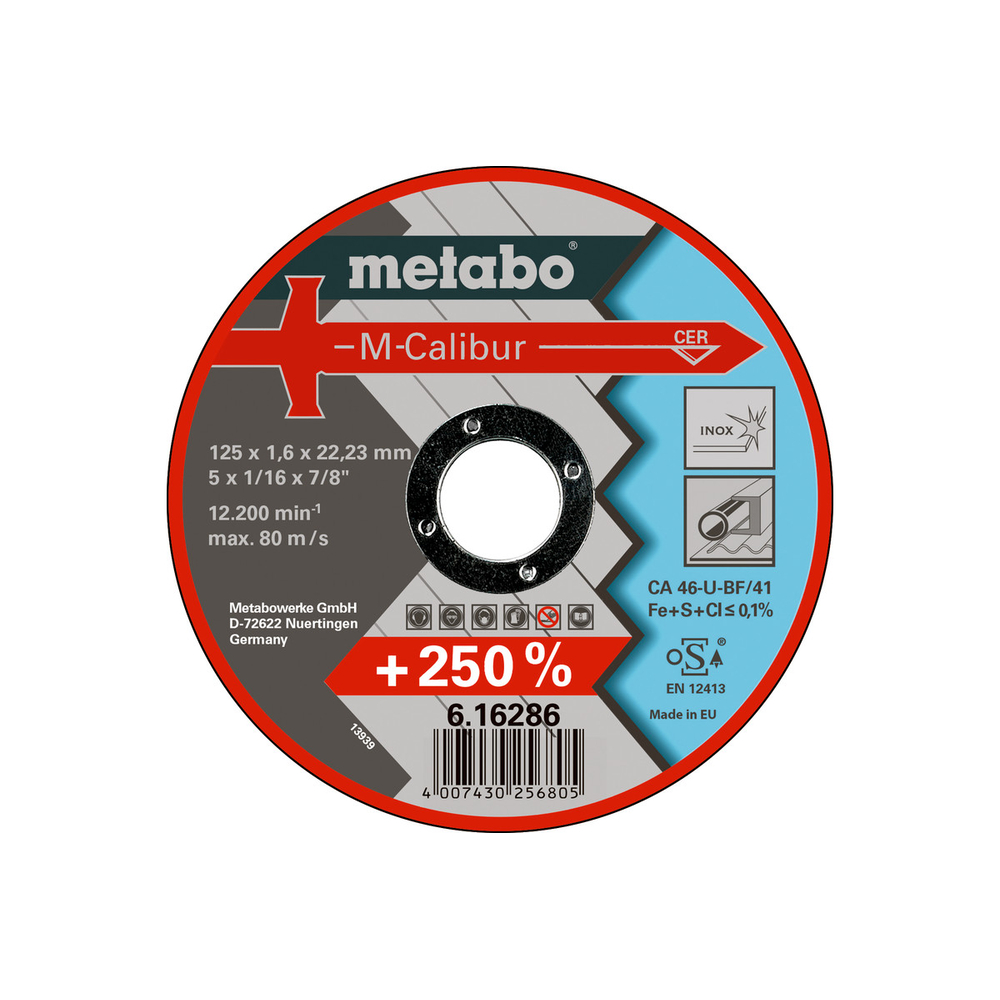 M-Calibur 125 x 1,6 x 22,23 Inox, TF 41 - METABO - 616286000