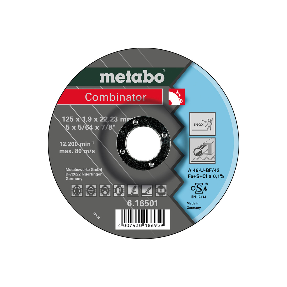 Combinator 125x1,9x22,23 Inox, TF 42 - METABO - 616501000
