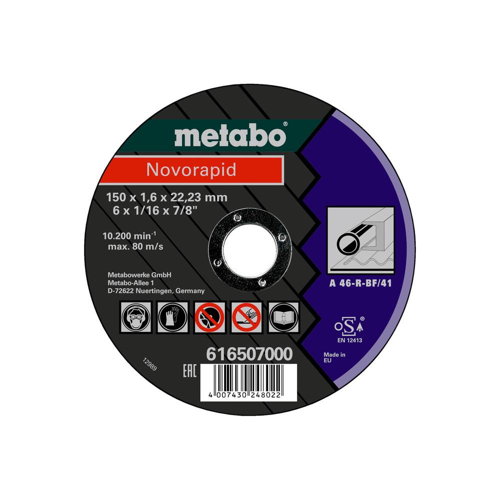 Novorapid 150 x 1,6 x 22,23 mm, acier, TF 41 - METABO - 616507000