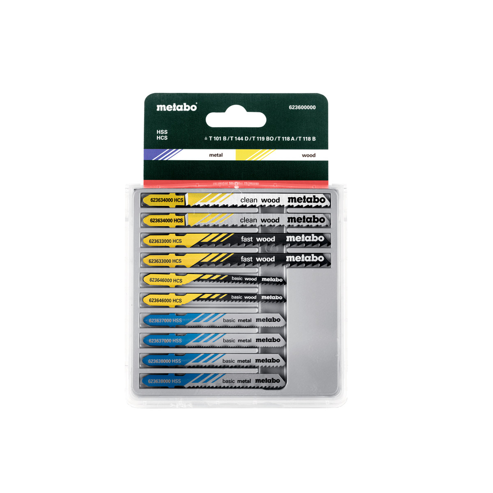 Assortiment de lames de scie sauteuse 3, B+M+plast., 10 pièces - METABO - 623600000