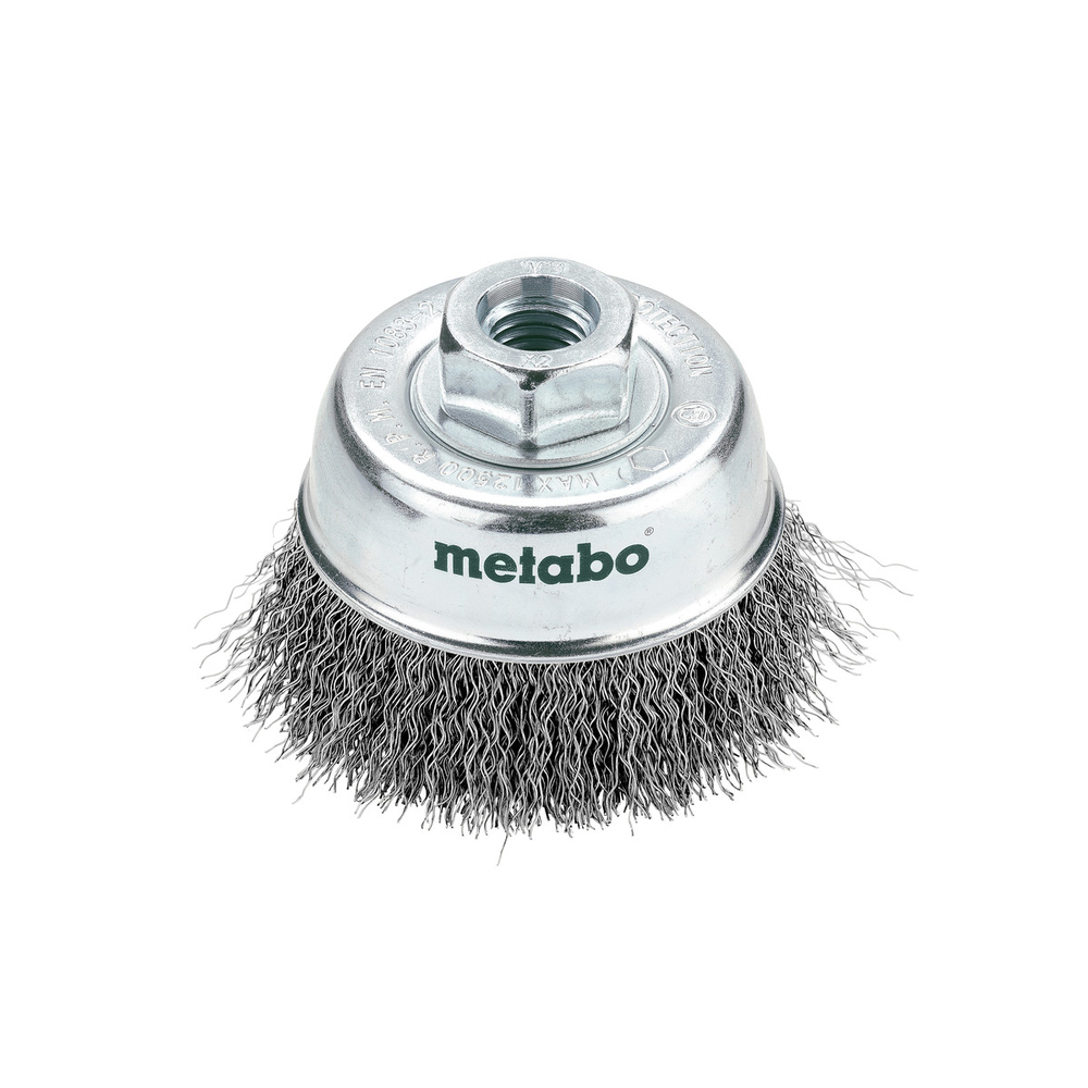 Brosse boisseau 75x0,3 mm/ M 14, acier, ondulé - METABO - 623715000