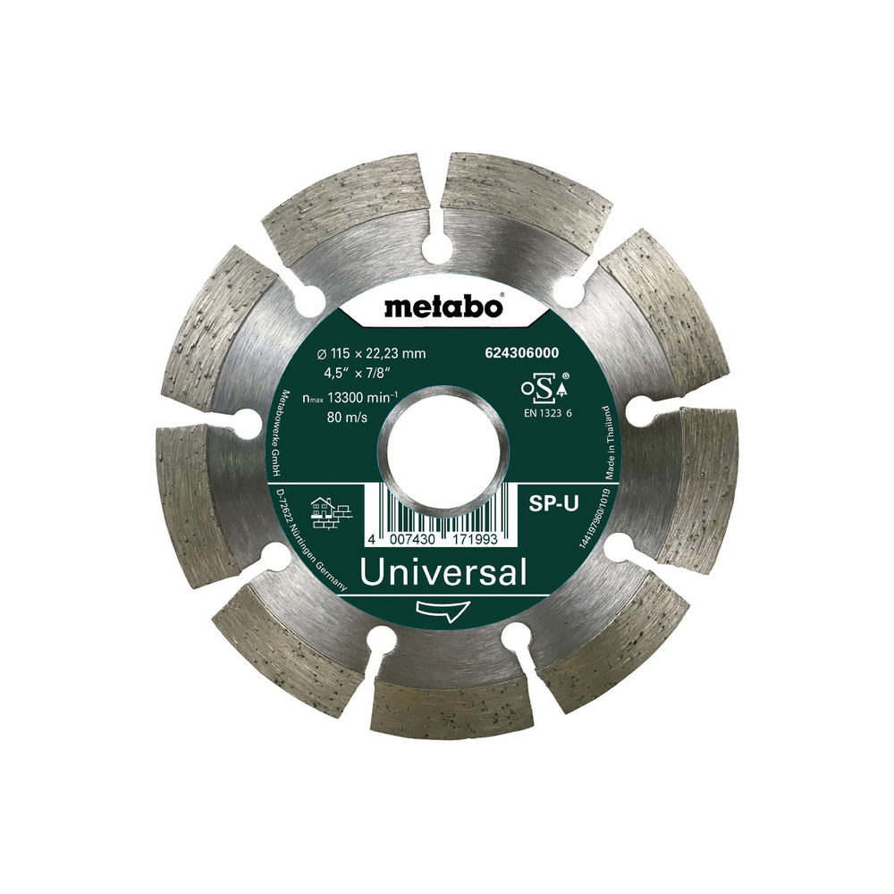Meule de tronçonnage diamantée - SP - U, 115x22,23 mm - METABO - 624306000