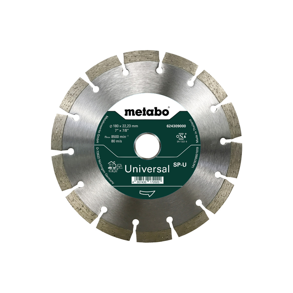 Meule de tronçonnage diamantée - SP - U, 180x22,23 mm - METABO - 624309000