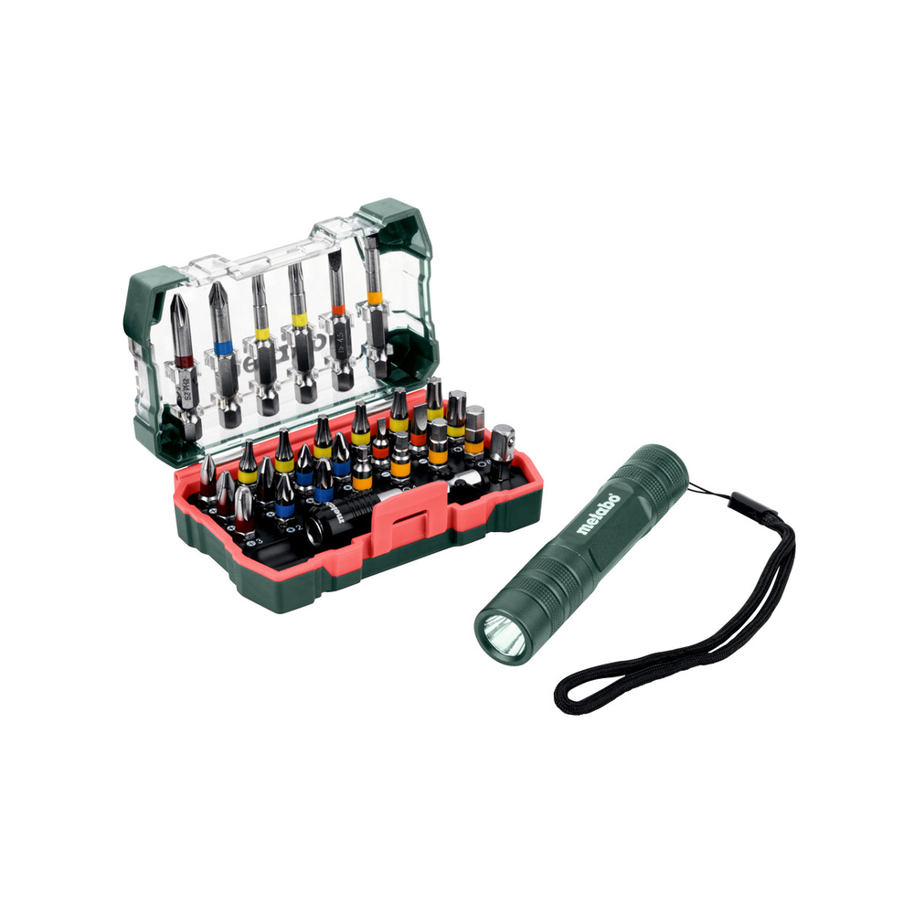 Coffret d'embouts SP, 29 pièces + Mini Flash light - METABO - 626721000