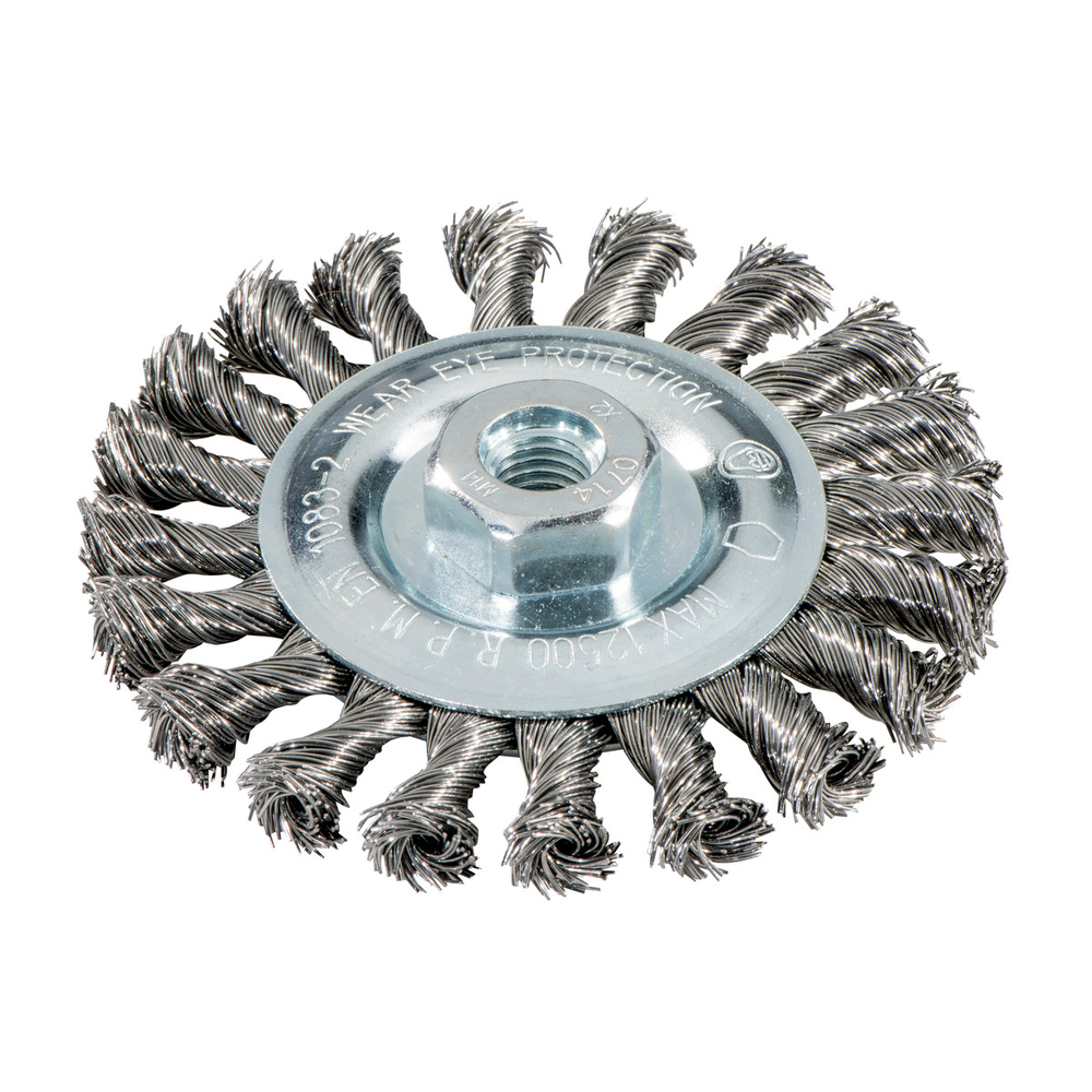Brosse circulaire 125x0,5x10 mm / M 14, acier, torsadé - METABO - 626771000