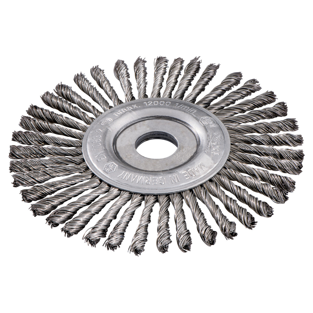 Brosse ronde 150x0,5x6 /22,23 mm, acier, torsadé - METABO - 626816000