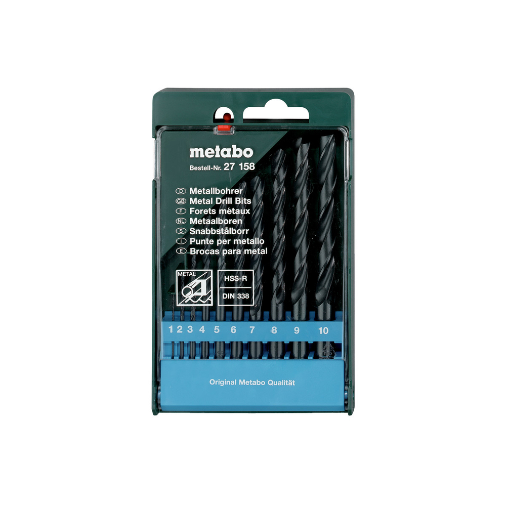 Coffret de forets HSS-R, 10 pièces - METABO - 627158000