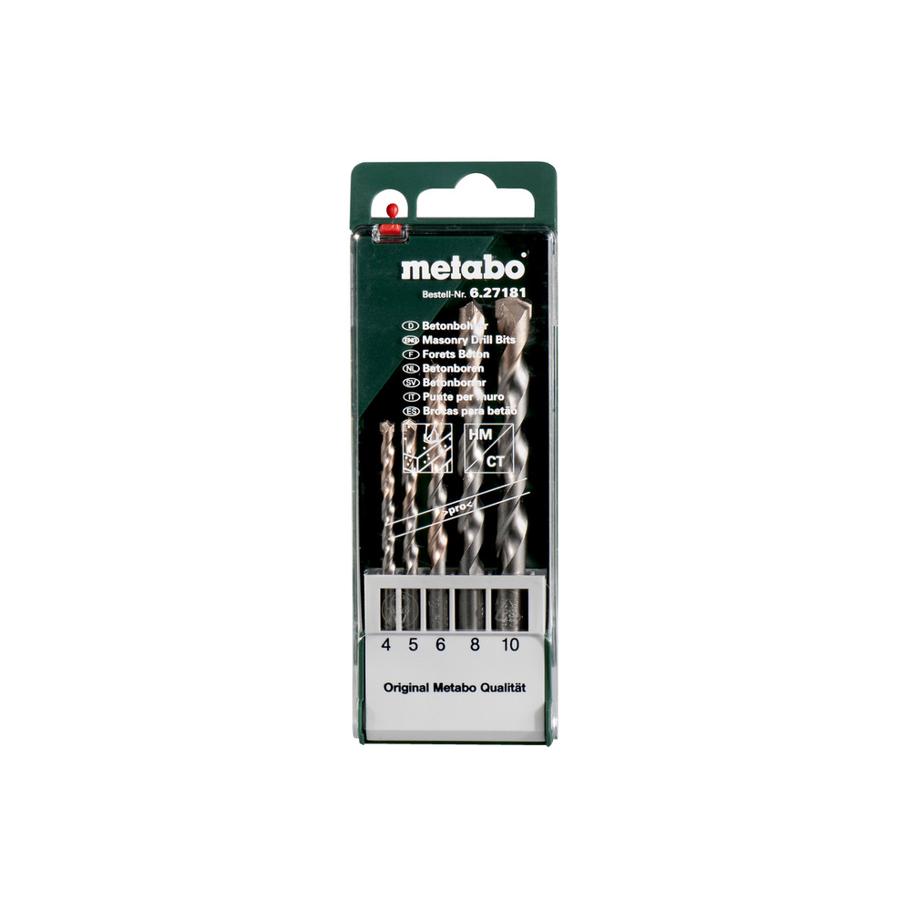 Coffret de forets à béton pro, 5 pièces - METABO - 627181000