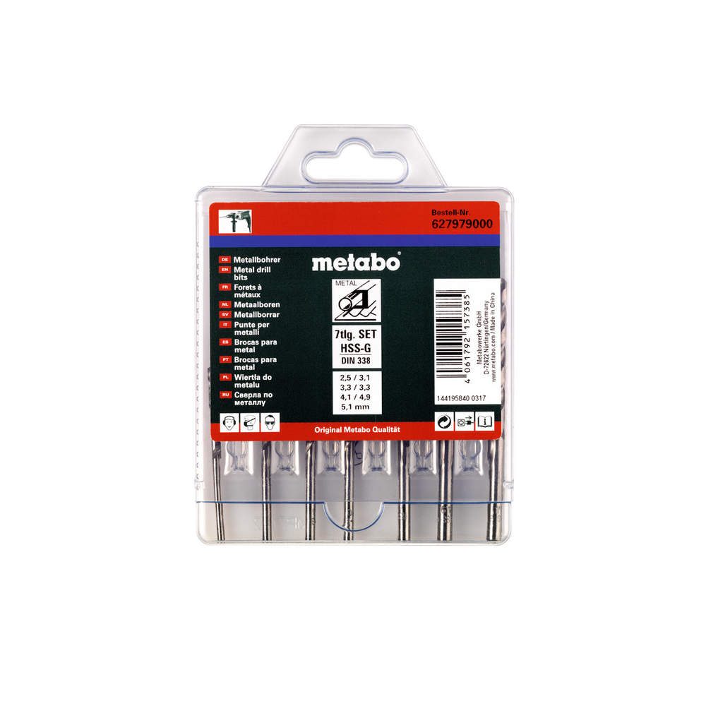 Coffret de forets HSS-G, 7 pièces - METABO - 627979000