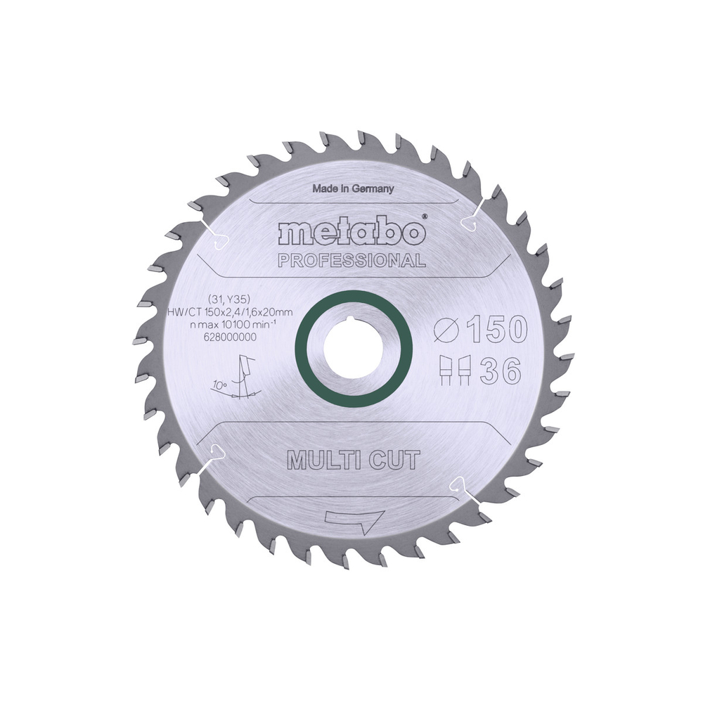 Lame de scie « multi cut - professional », 150x20, Z36 WZ 10° - METABO - 628000000