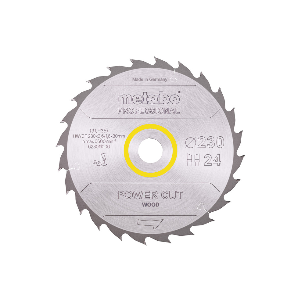 Lame de scie « power cut wood - professional », 230x30, Z24 WZ 20° - METABO - 628011000