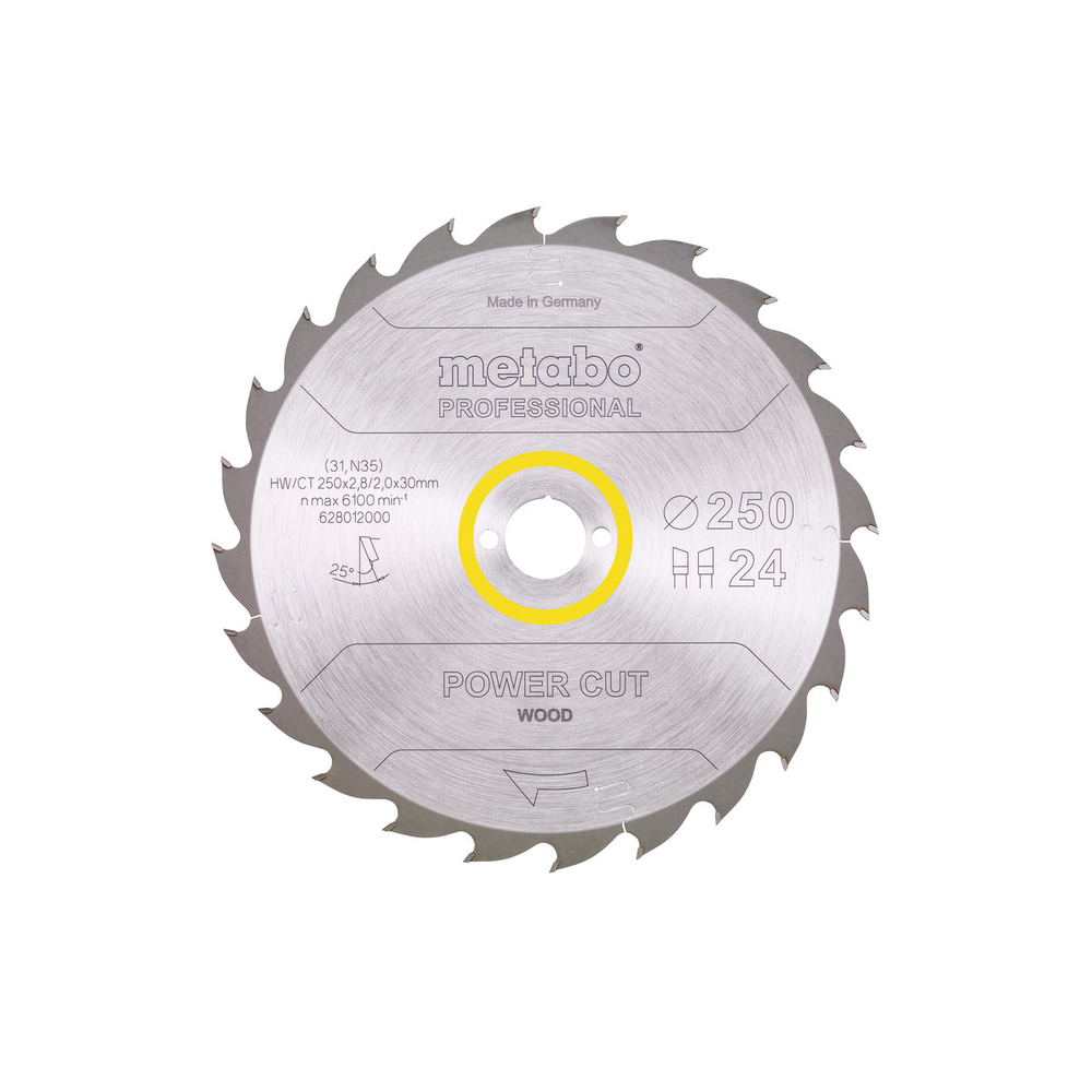 Lame de scie « power cut wood - professional », 250x30, Z24 WZ 25° - METABO - 628012000