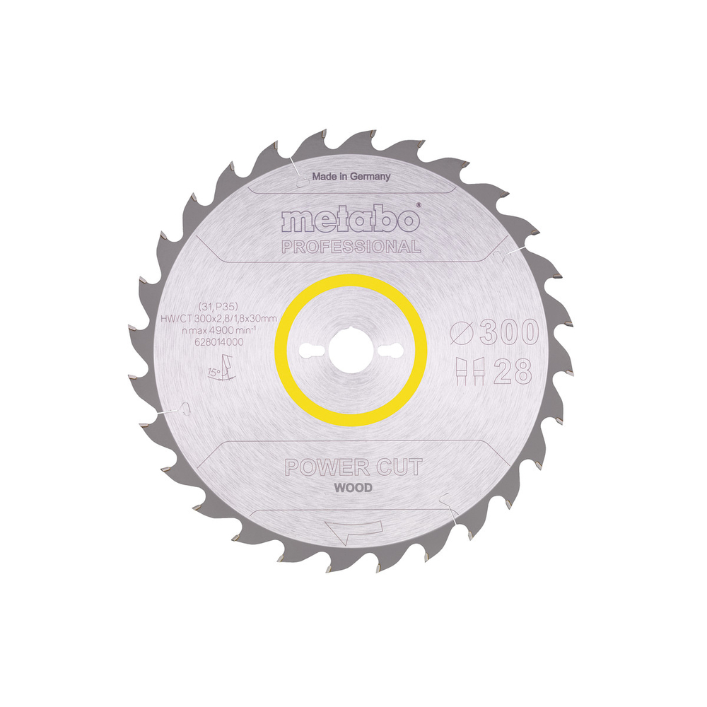 Lame de scie « power cut wood - professional », 300x30, Z28 WZ 15° - METABO - 628014000