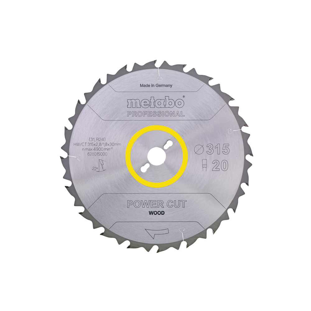 Lame de scie « power cut wood - professional », 315x30, Z20 FZ 22° - METABO - 628015000