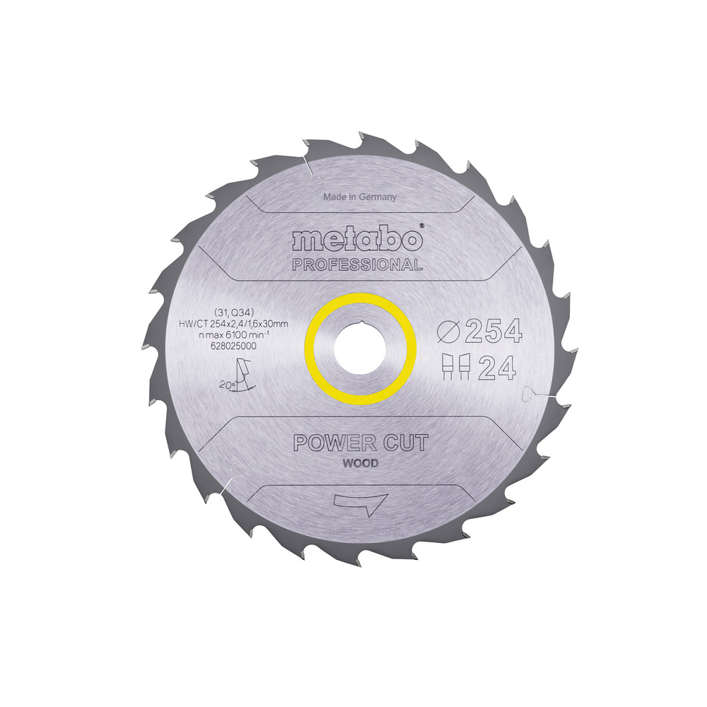 Lame de scie « power cut wood - professional », 254x30, Z24 WZ 20° - METABO - 628025000