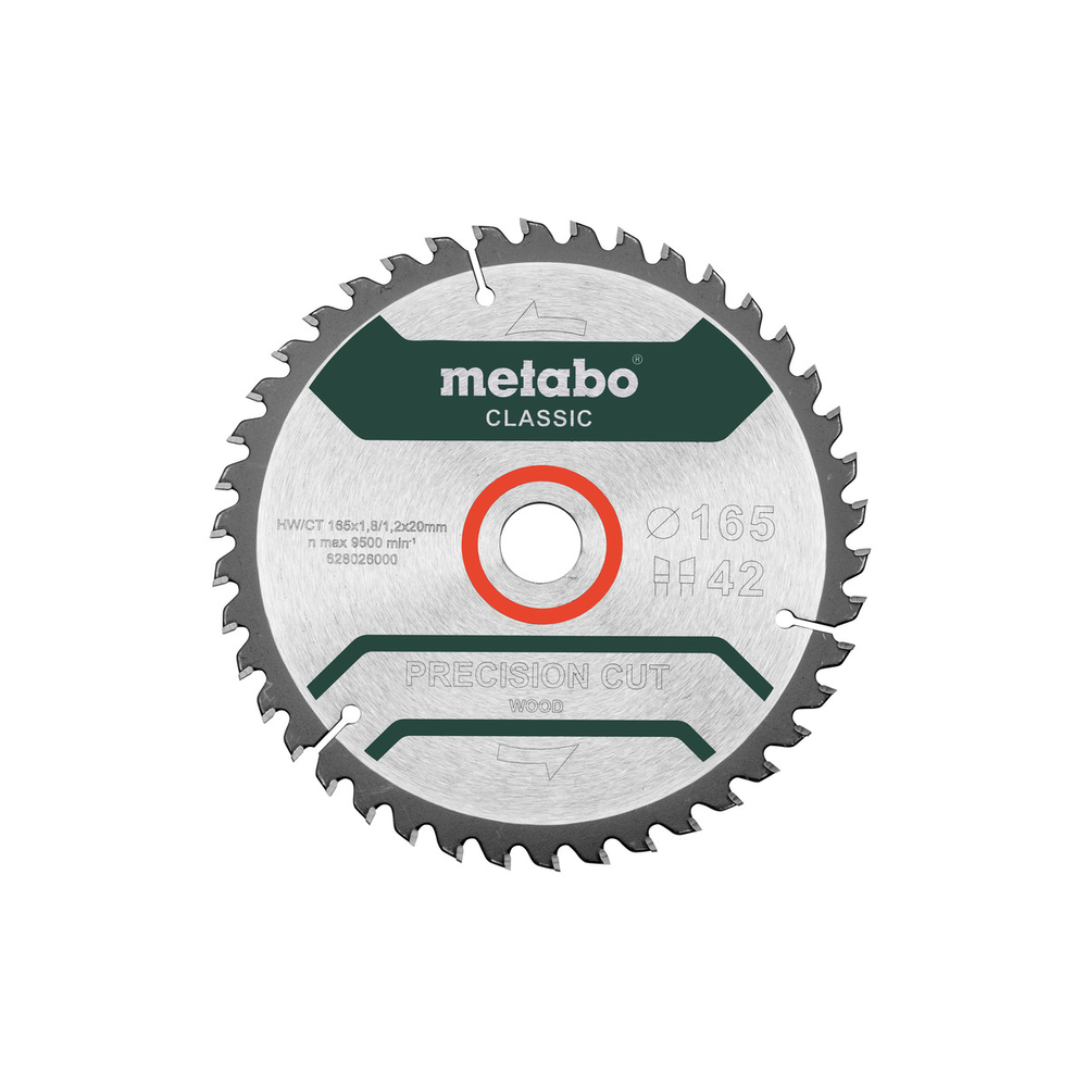 Lame de scie « precision cut wood - classic », 165x20 Z42 WZ 5° /B - METABO - 628027000