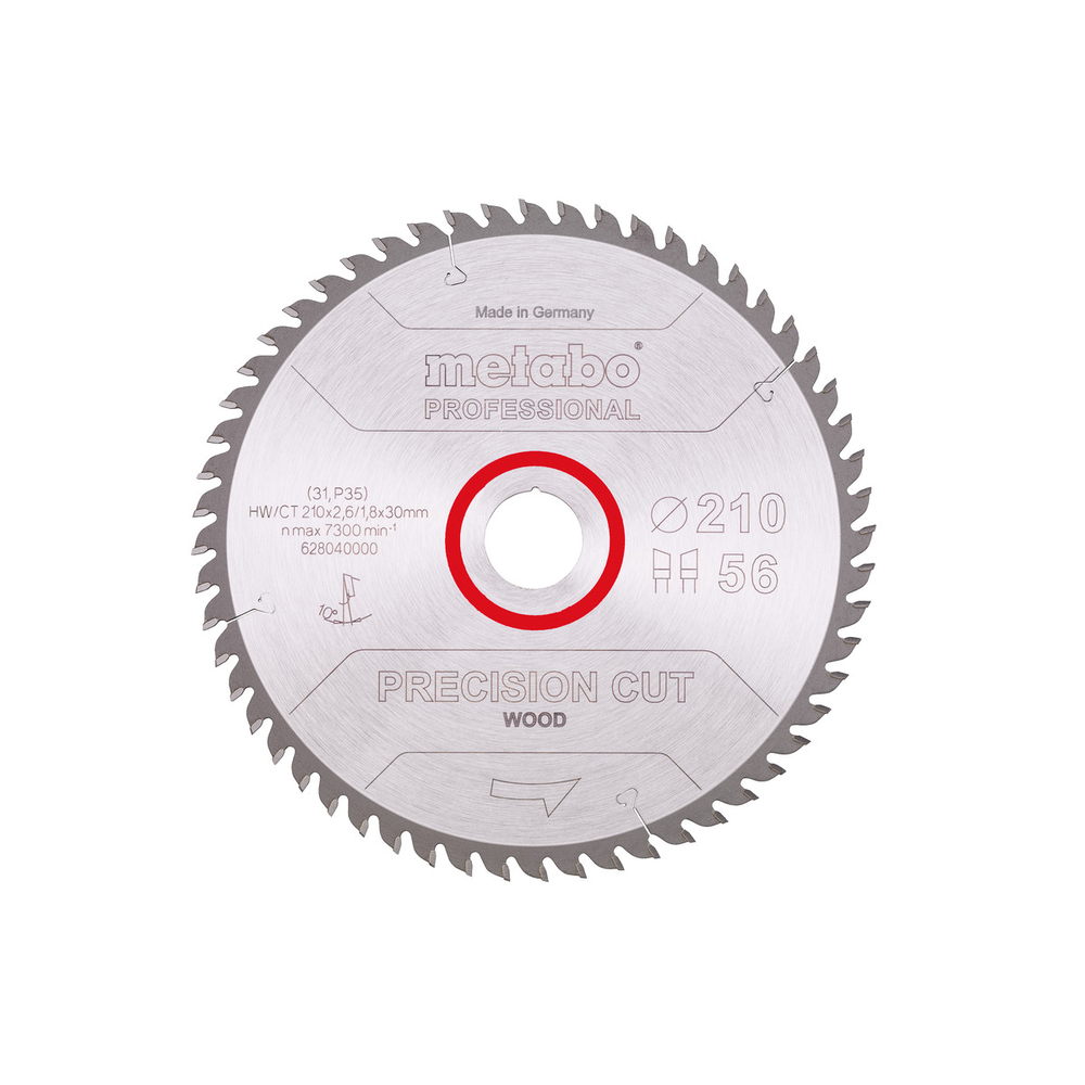 Lame de scie « precision cut wood - professional », 210x30, Z56 WZ 10° - METABO - 628040000