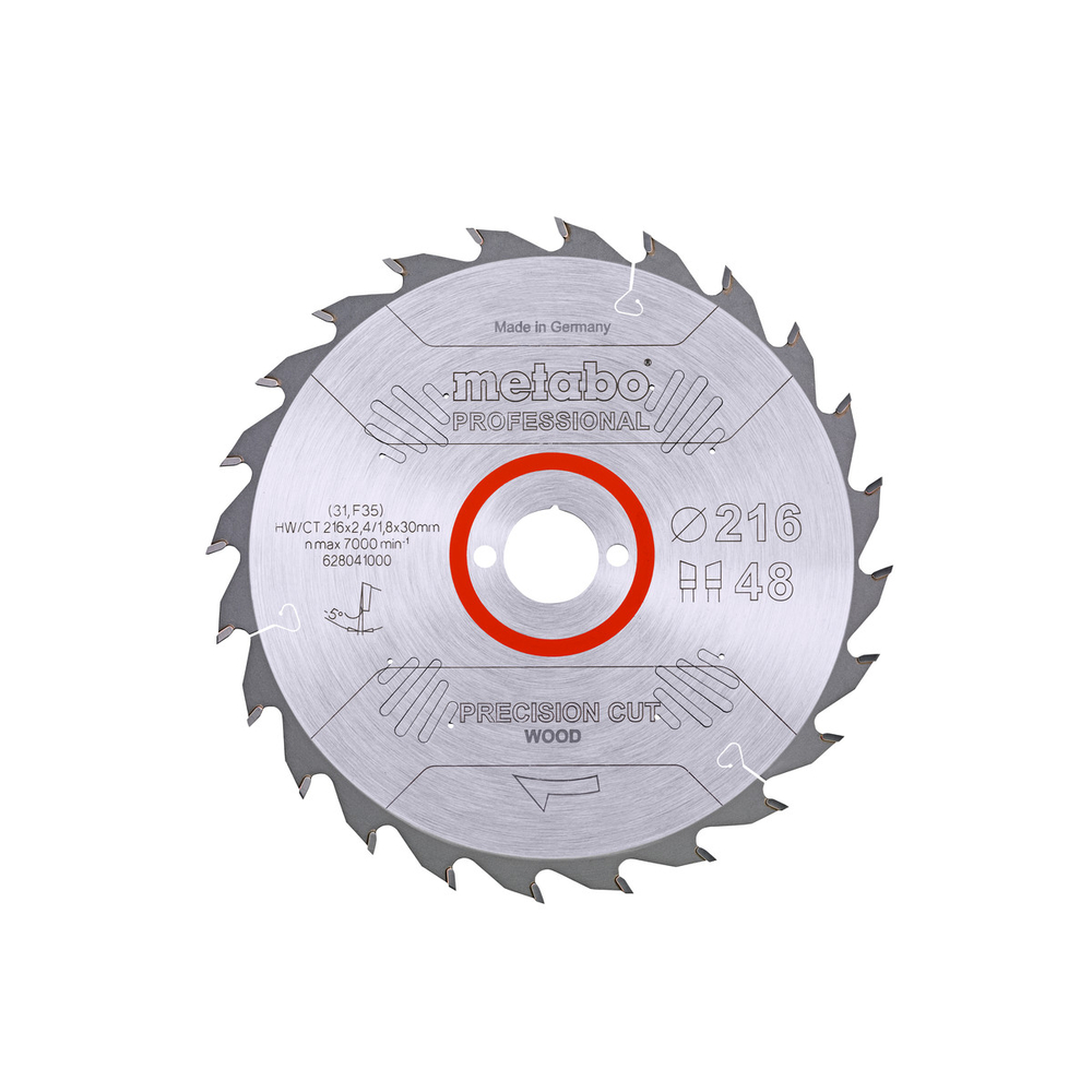 Lame de scie « precision cut wood - professional », 216x30, Z48 WZ 5° nég. - METABO - 628041000
