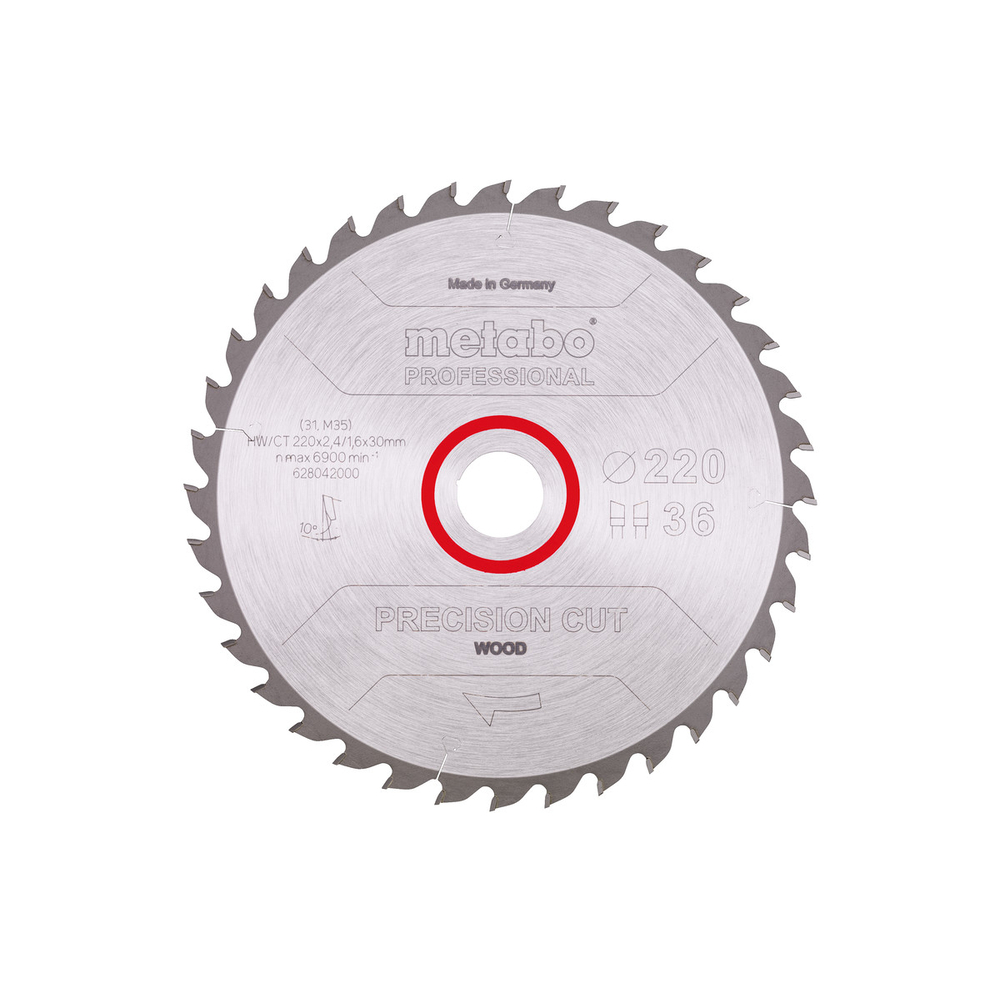 Lame de scie « precision cut wood - professional », 220x30, Z36 WZ 10° - METABO - 628042000