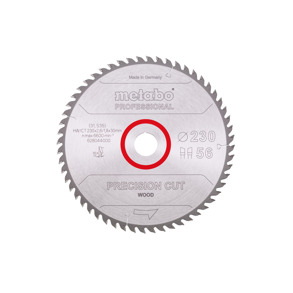 Lame de scie « precision cut wood - professional », 230x30, Z56 WZ 15° - METABO - 628044000