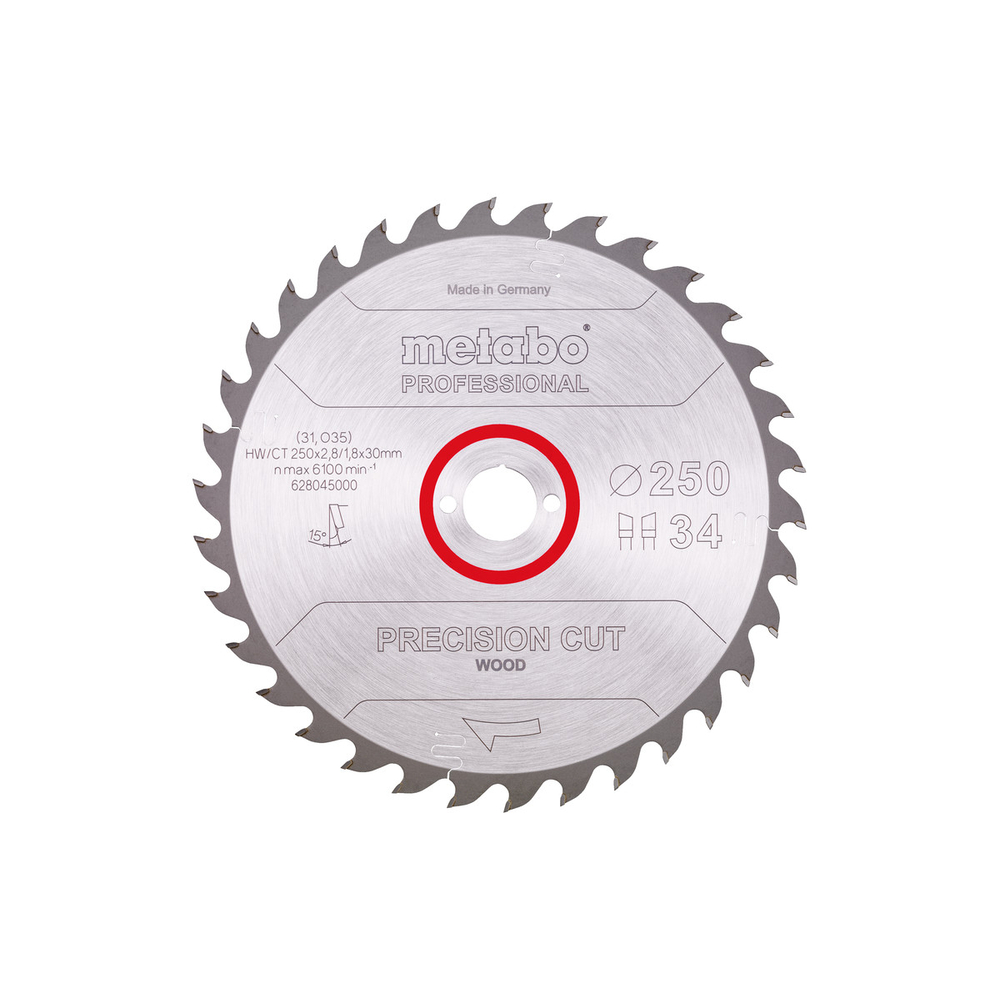 Lame de scie « precision cut wood - professional », 250x30, Z34 WZ 15° - METABO - 628045000