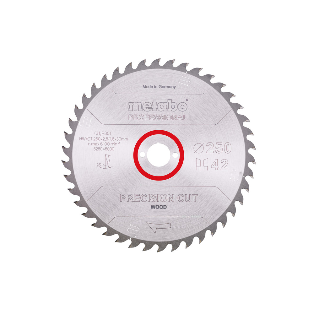 Lame de scie « precision cut wood - professional », 250x30, Z42 WZ 15° - METABO - 628046000