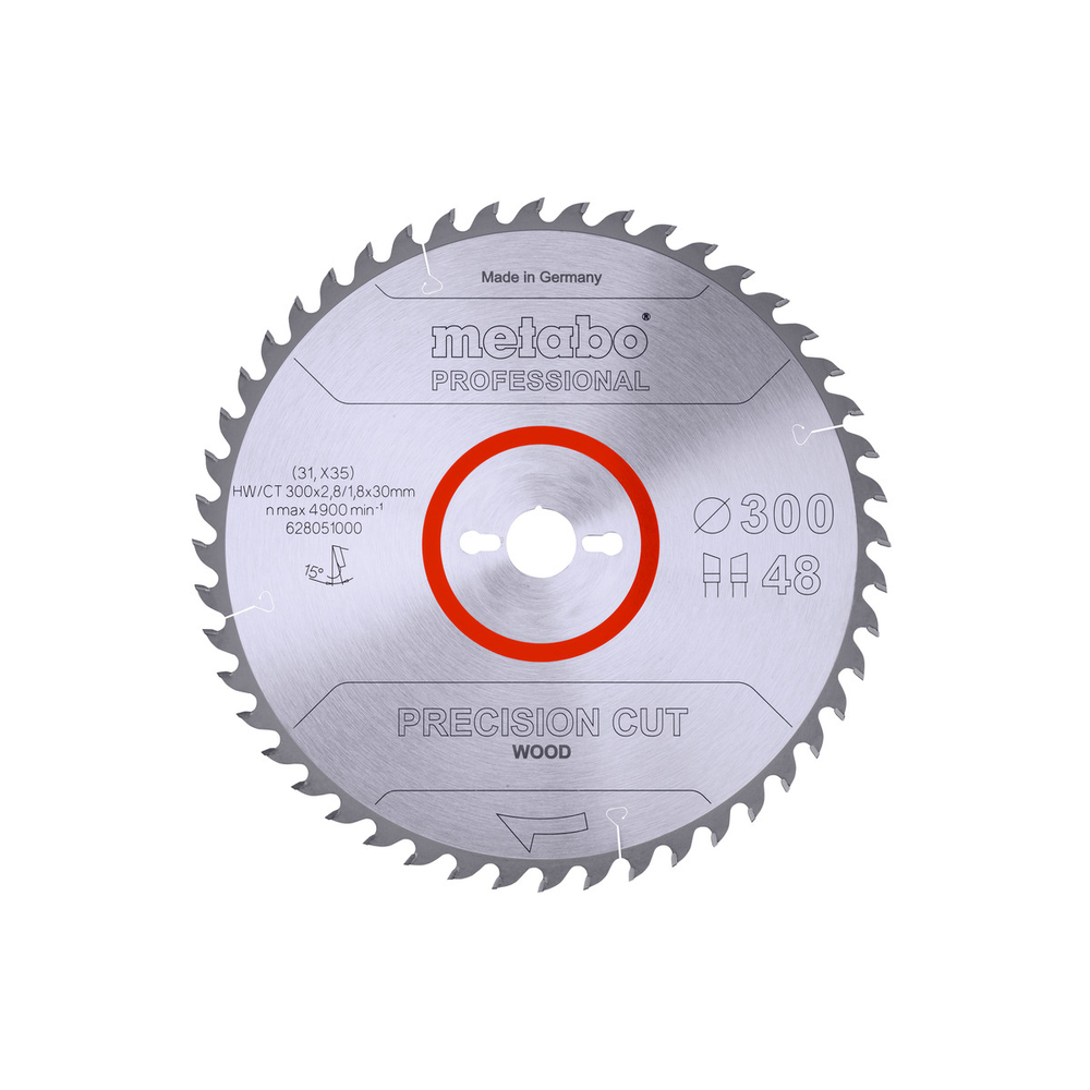 Lame de scie « precision cut wood - professional », 300x30, Z48 WZ 15° - METABO - 628051000