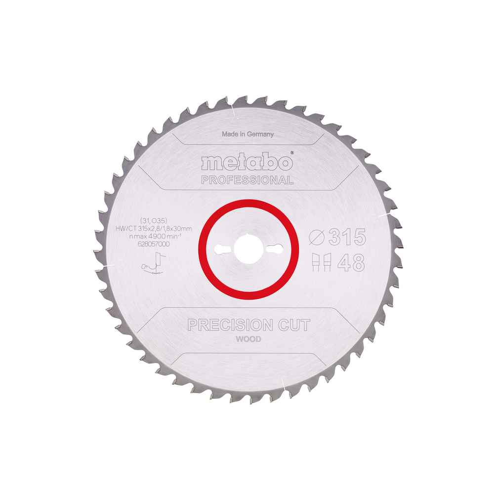 Lame de scie « precision cut wood - professional », 315x30, Z48 WZ 0° - METABO - 628057000