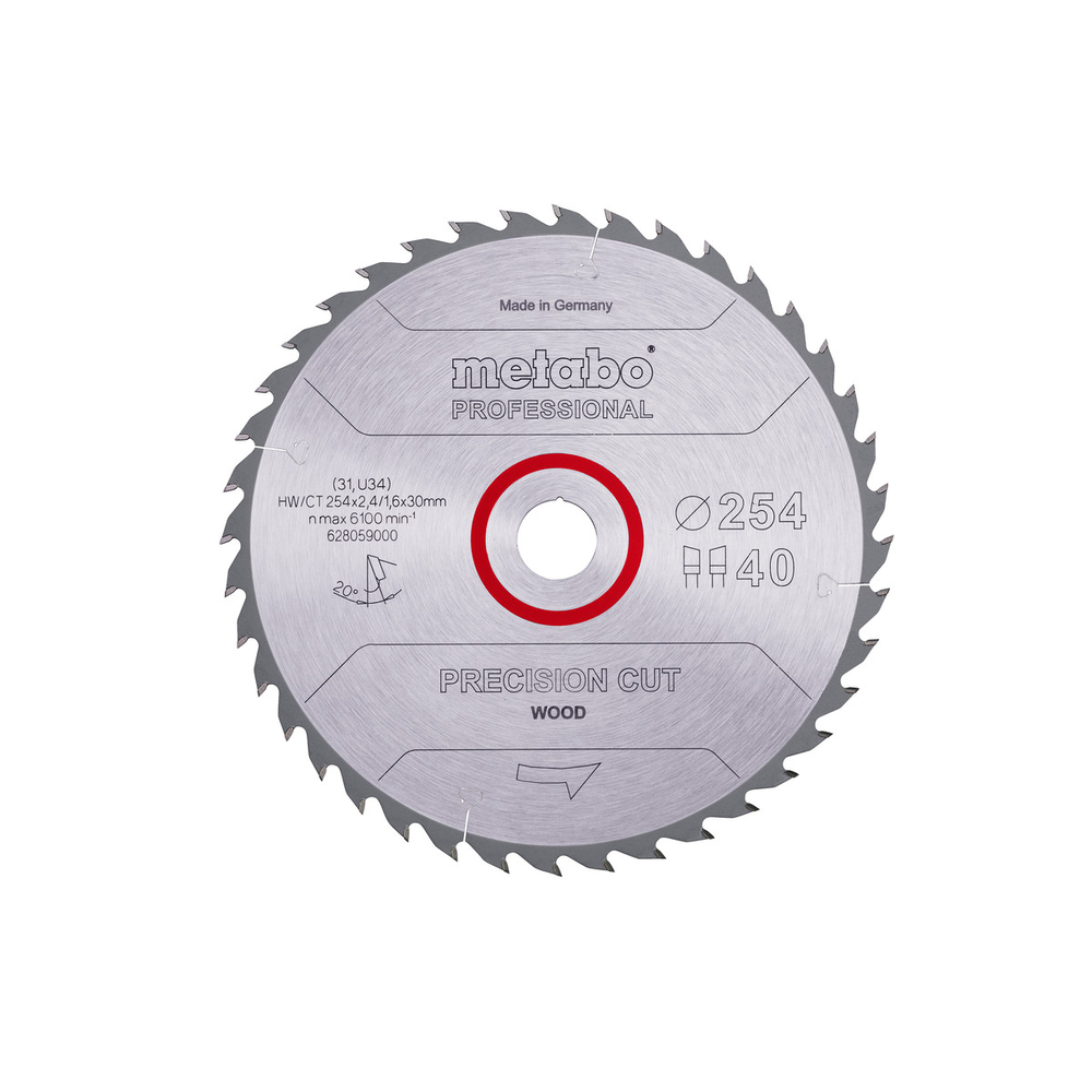Lame de scie « precision cut wood - professional », 254x30, Z40 WZ 20° - METABO - 628059000