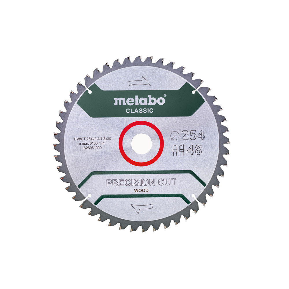 Lame de scie « precision cut wood - classic », 254x30, Z48 WZ 5° nég. - METABO - 628061000