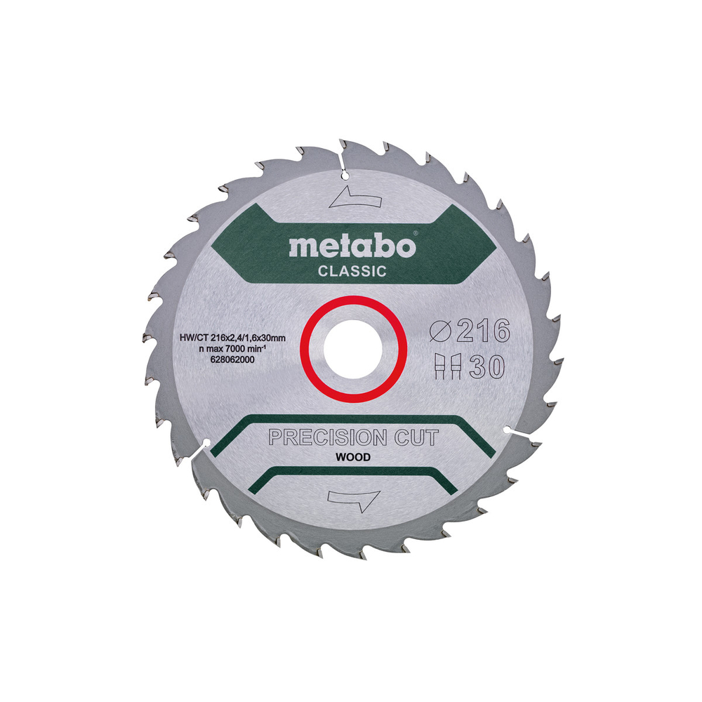 Lame de scie « precision cut wood - classic », 216x30, Z30 WZ 22° - METABO - 628062000