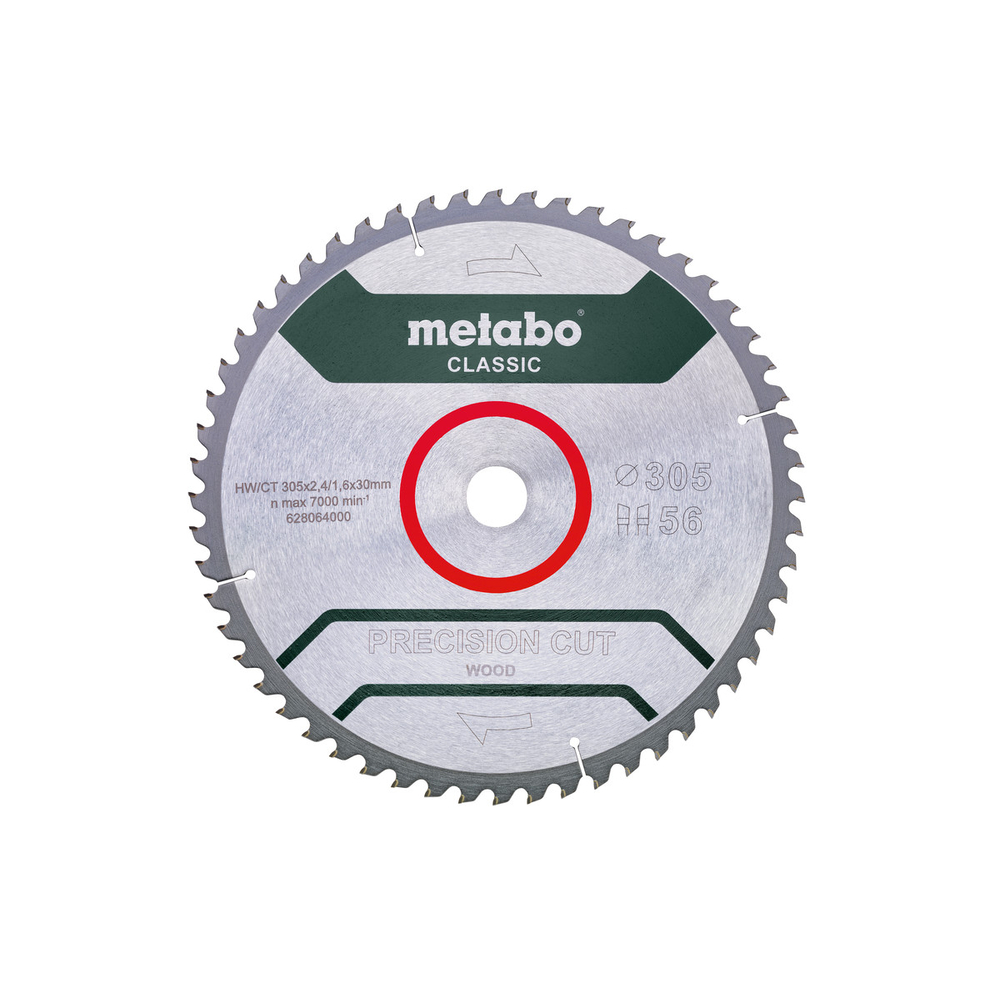 Lame de scie « precision cut wood - classic », 305x30, Z56 WZ 5° nég - METABO - 628064000