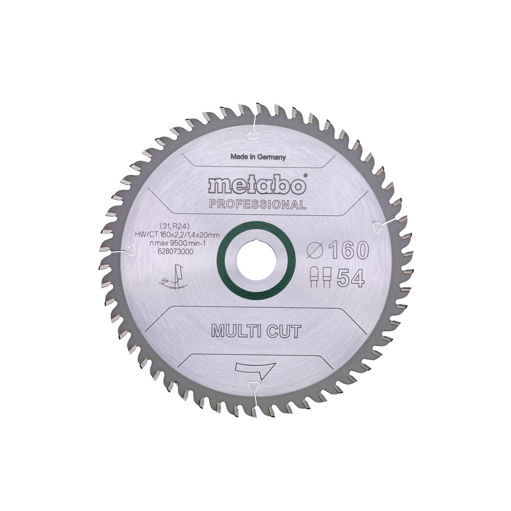 Lame de scie « multi cut - professional », 160x20, Z54 FZ/TZ 8° - METABO - 628073000